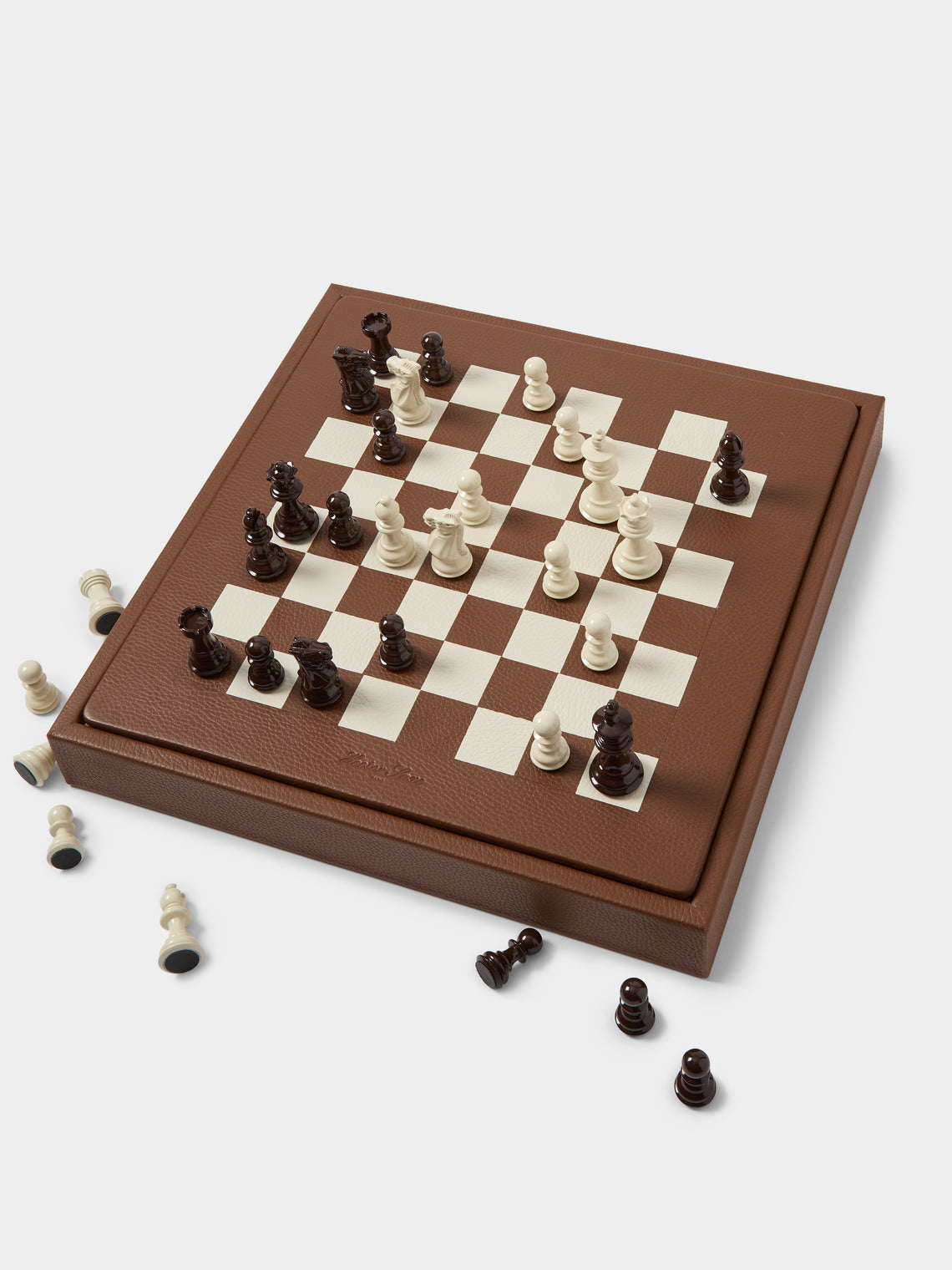 Hector Saxe - Leather Chess Set - Brown - ABASK
