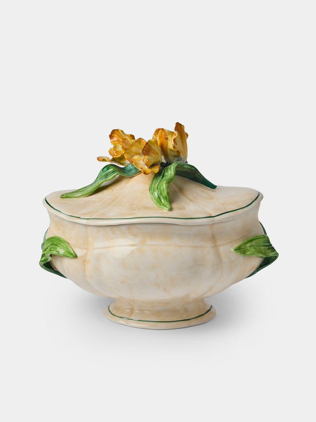 Fioravola - Tulips Hand-Painted Ceramic Tureen - White - ABASK - 