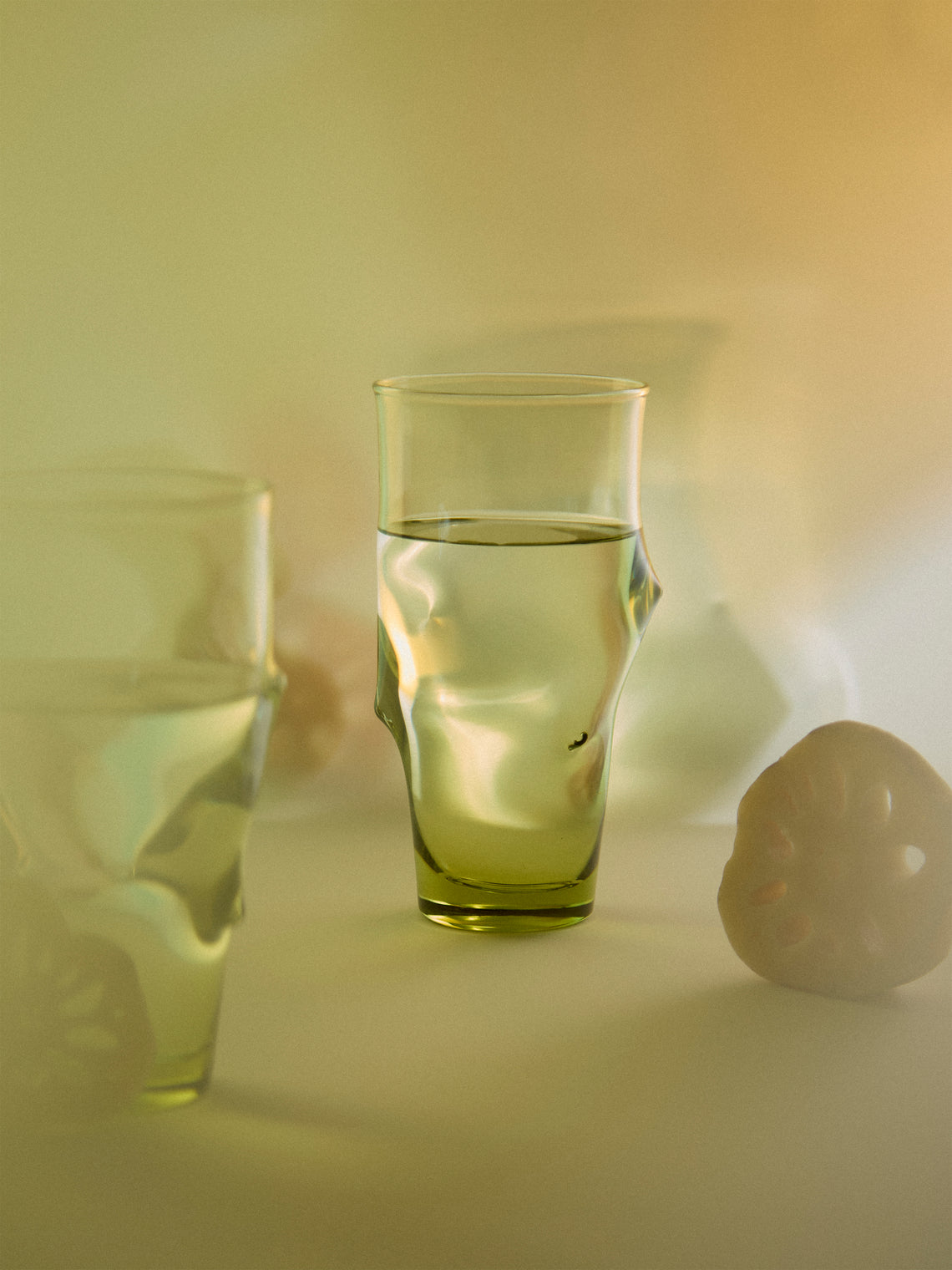 Nijima Glassworks - Hand-Blown Volcanic Glass Highballs (Set of 2) - Green - ABASK