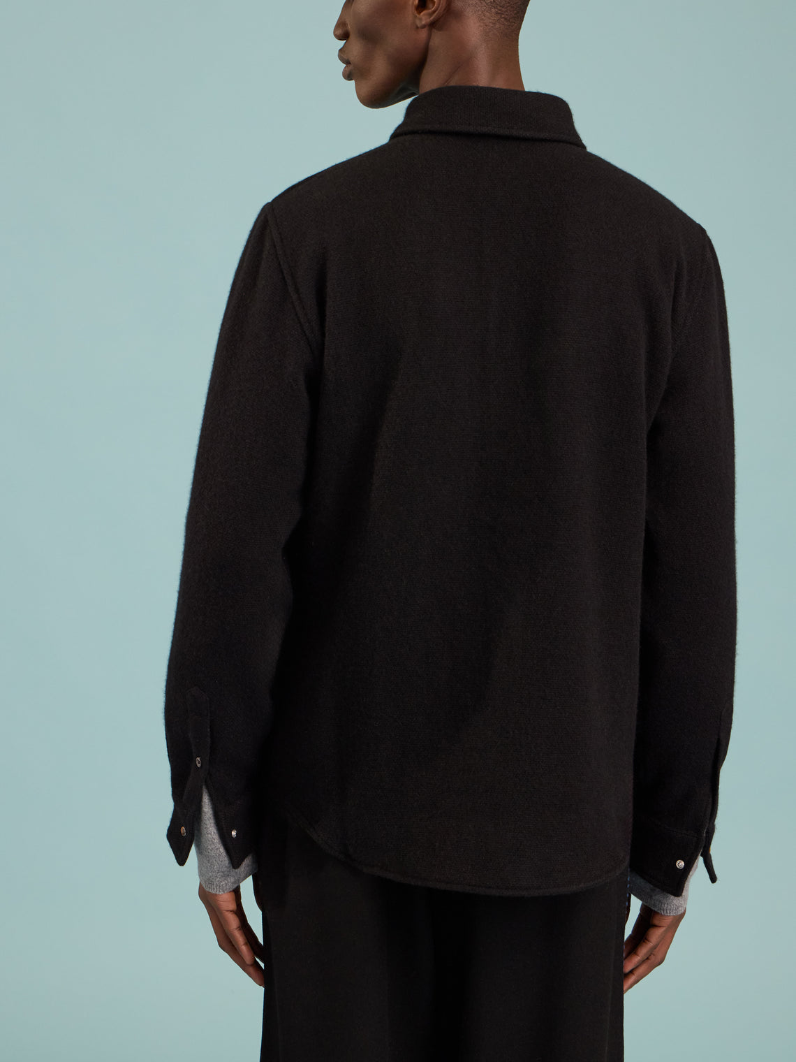 God's True Cashmere - Cashmere Shirt | Size: M - Black - ABASK