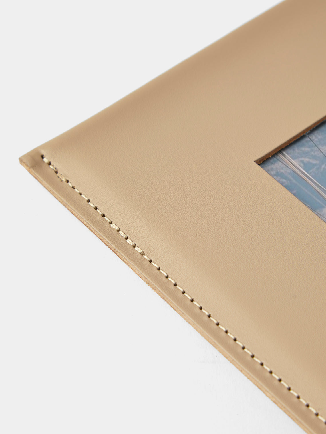 Rabitti 1969 - Simple Saddle Leather Photo Frame (4x6") - Cream - ABASK