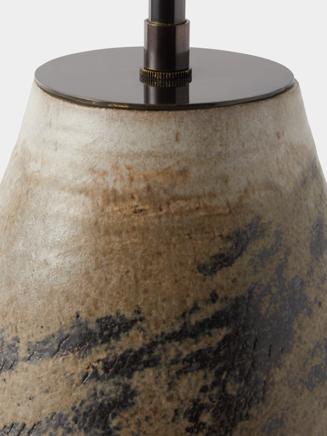 Peter Speliopoulos Projects - Hand-Glazed Stoneware Table Lamp - Beige - ABASK