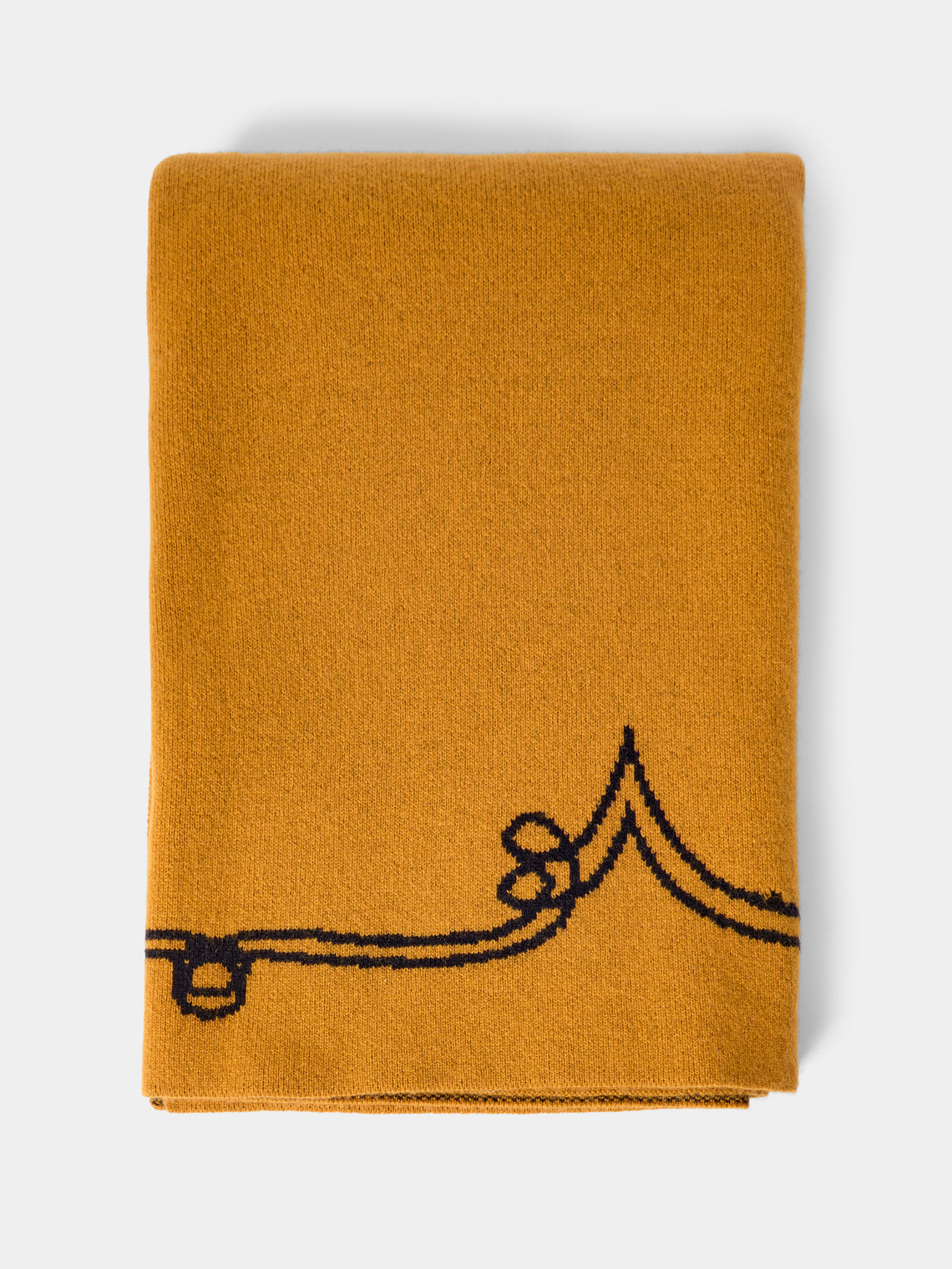 Saved NY - Peter Reed Calligraphy Cashmere Throw (79in/2m) - Yellow - ABASK