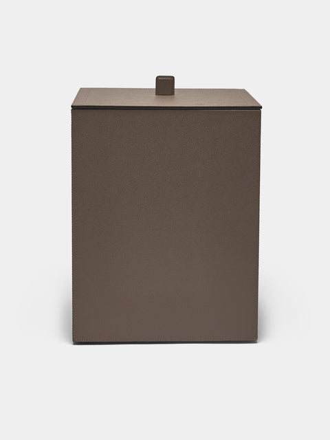 Giobagnara - Walter Leather Wastepaper Bin - Gray - ABASK - 