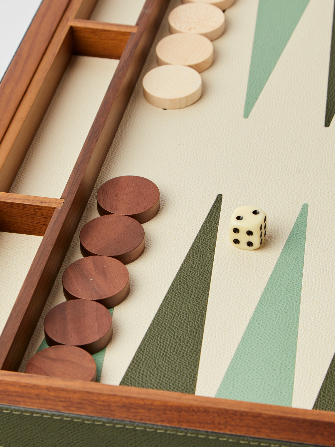 Giobagnara - Leather Backgammon Set - Green - ABASK