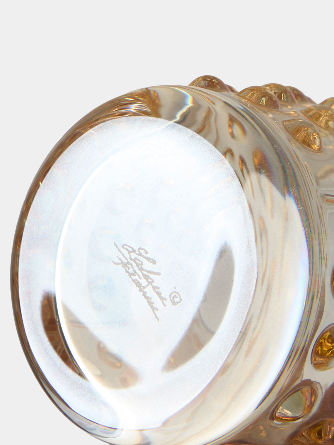 Lalique - | Set of 2 | Mossi Gold Luster Crystal Votives - Gold - ABASK