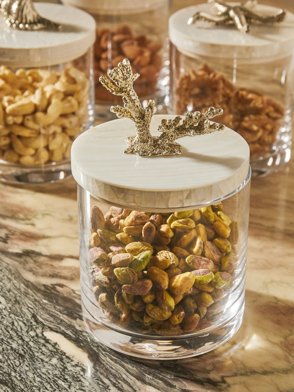 Objet Luxe - Silver-Plated, Shell and Glass Jar -  - ABASK