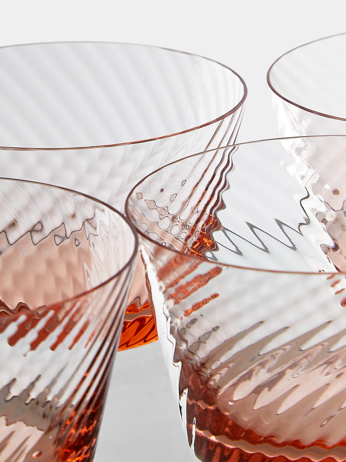 Mun Deluxe Brand Venezia - Torsé Hand-Blown Glass Dessert Bowls (Set of 6) - Pink - ABASK