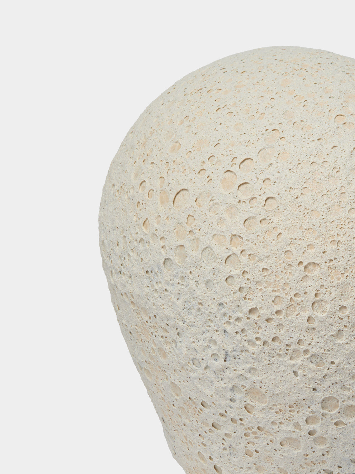 Sara Bergami - Hand-Formed Stoneware Vase (15.5in/40cm) - Cream - ABASK