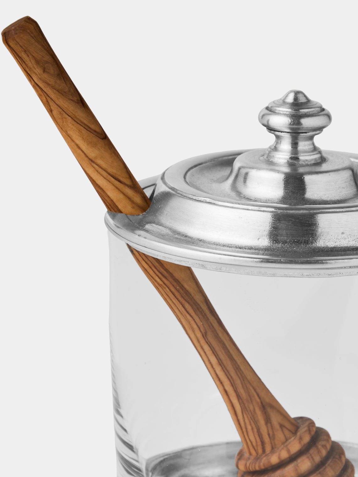 Cosi Tabellini - Sirmione Pewter Honey Pot with Drizzler - Silver - ABASK