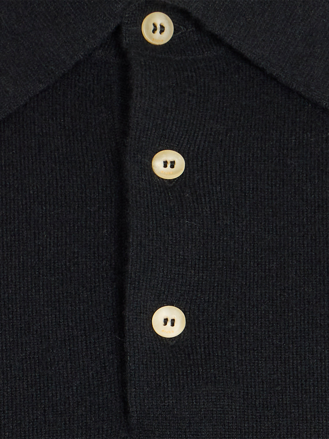 Arch4 - Chapman Baby Goat Cashmere Long-Sleeved Polo Top | Size: M - Black - ABASK