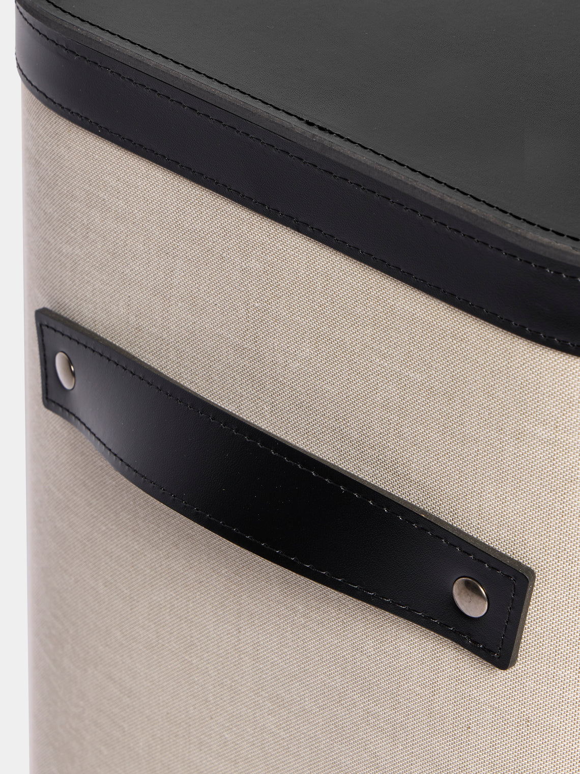 Pinetti - Penelope Leather and Canvas Lidded Laundry Basket - Beige - ABASK