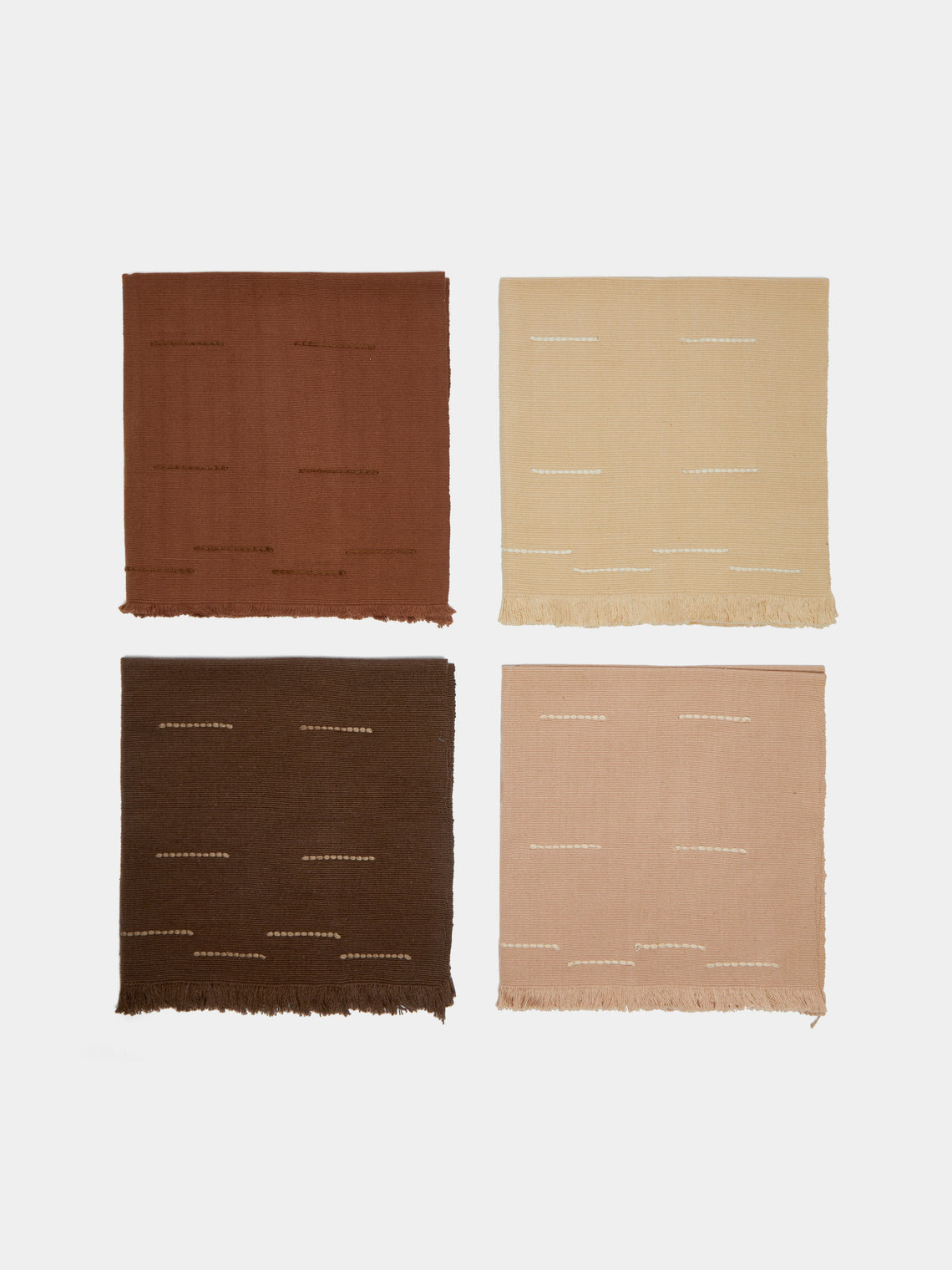 Revolution of Forms - Chiapas Handwoven Cotton Napkins (Set of 4) - Brown - ABASK