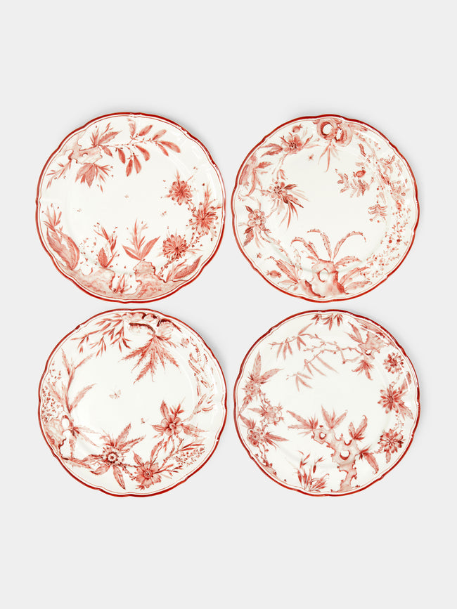 Laboratorio Paravicini - Rocaille Ceramic Dinner Plates (Set of 4) - Red - ABASK - 