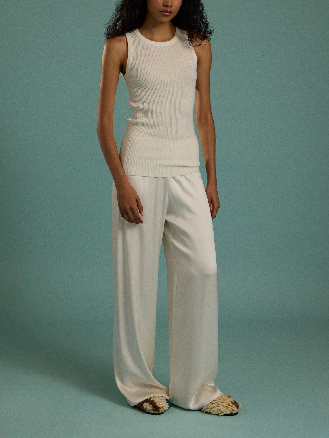 Arch4 - Manon Baby Goat Cashmere Tank Top | Size: S - Cream - ABASK