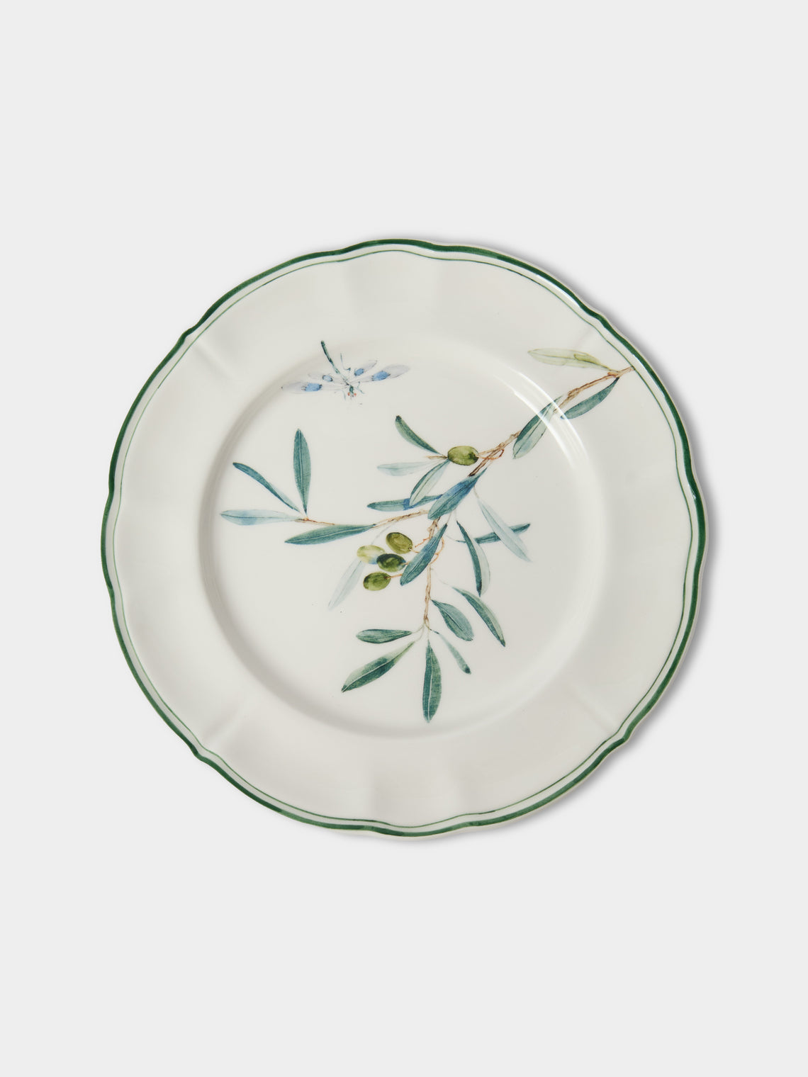 Laboratorio Paravicini - | Set of 6 | Ulivi Ceramic Dessert / Salad Plates (9in/23cm) - Green - ABASK