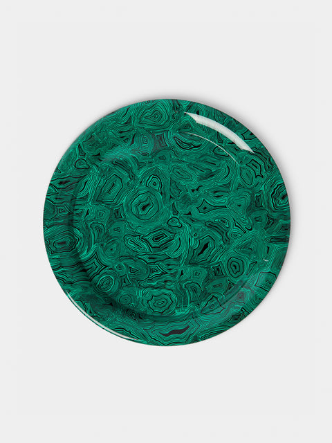 Fornasetti - Serratura su Malachite Iron Tray (15.5in/40cm) - Green - ABASK - 