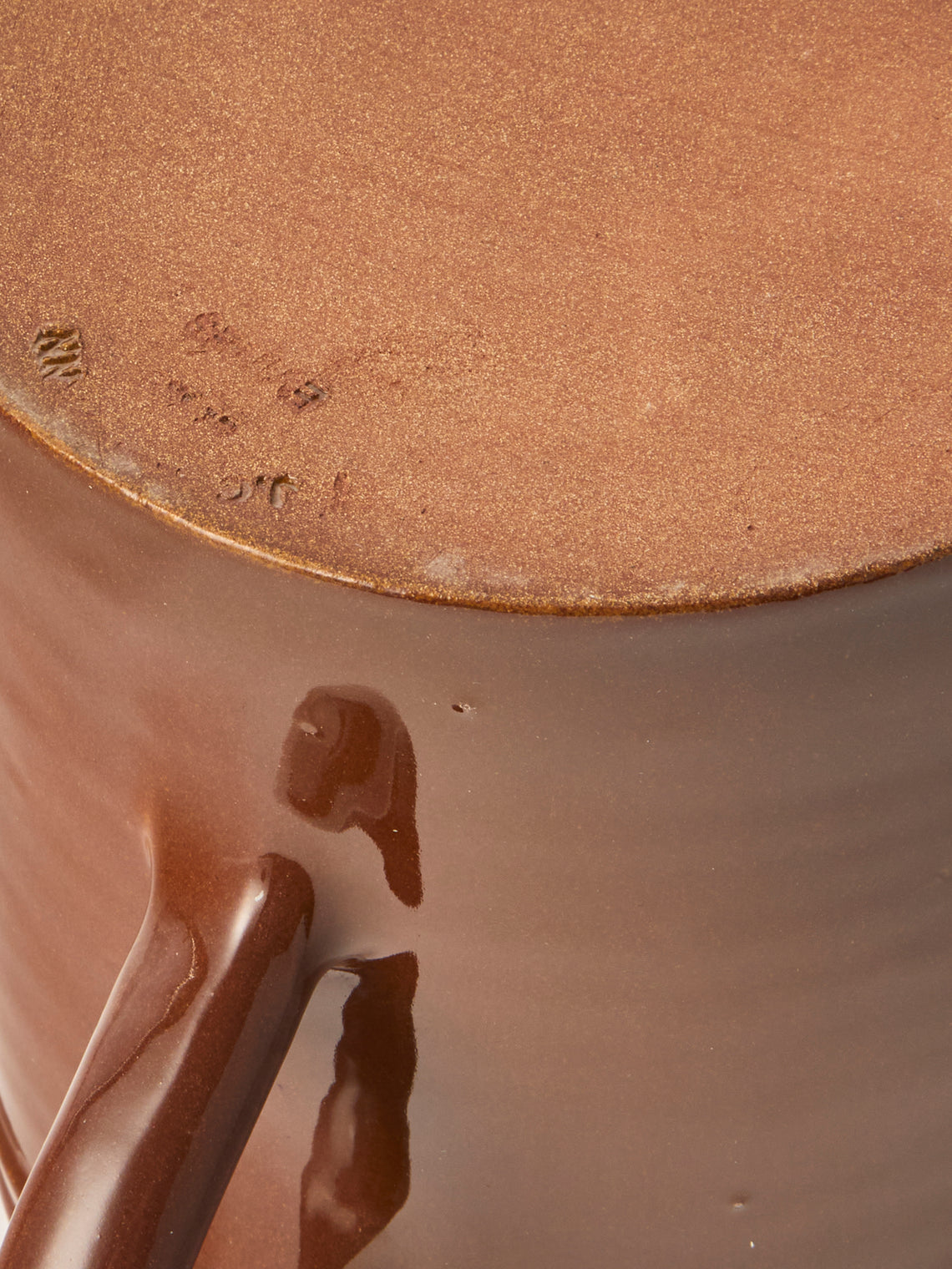 Poterie d’Évires - Cows Hand-Painted Ceramic Straight-Edge Medium Jug - Light Brown - ABASK
