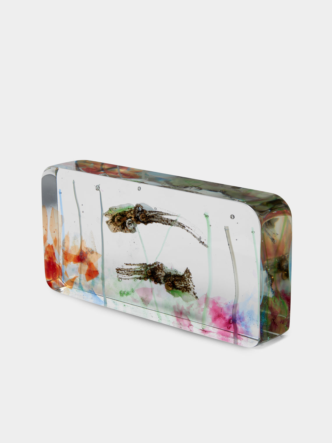 Antique and Vintage - 1950s Aquarium Murano Glass Paperweight - Clear - ABASK