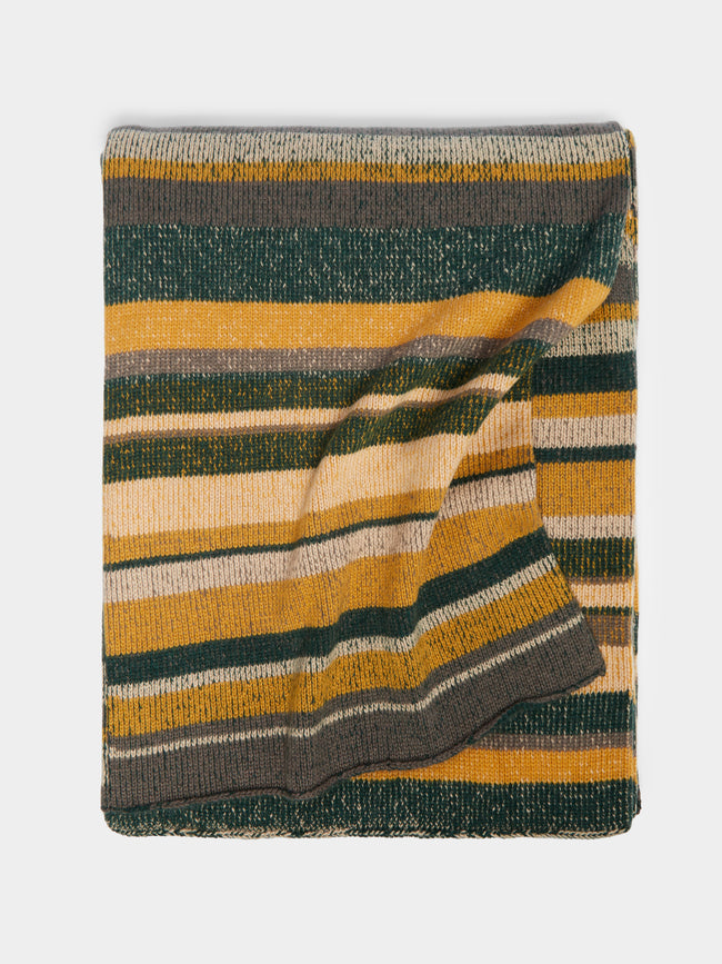 The Elder Statesman - Hand-Dyed Cashmere Striped Blanket -  - ABASK - 