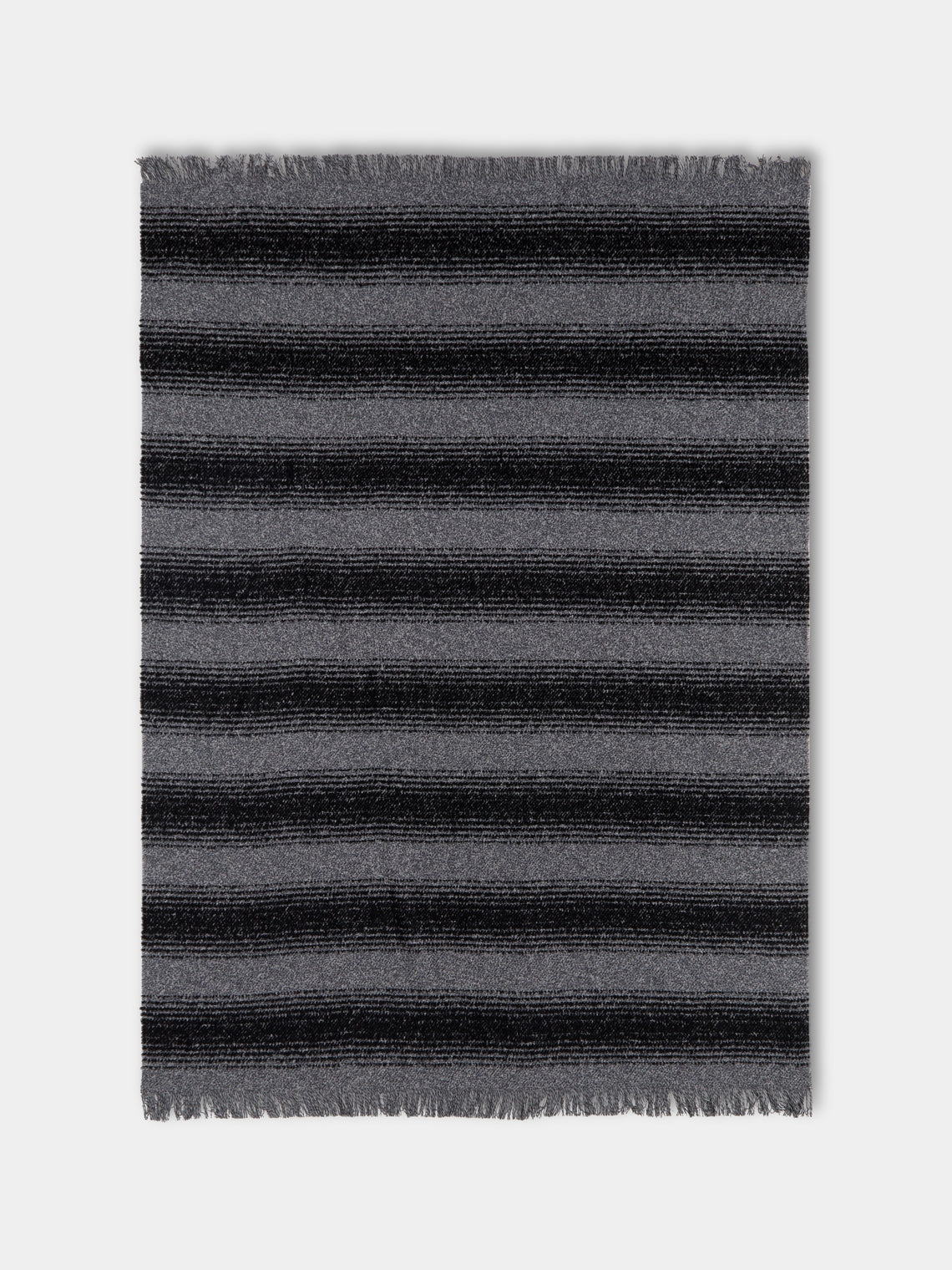 Johnstons of Elgin - Cashmere, Wool and Alpaca Ombré Blanket (79in/2m) - Black - ABASK