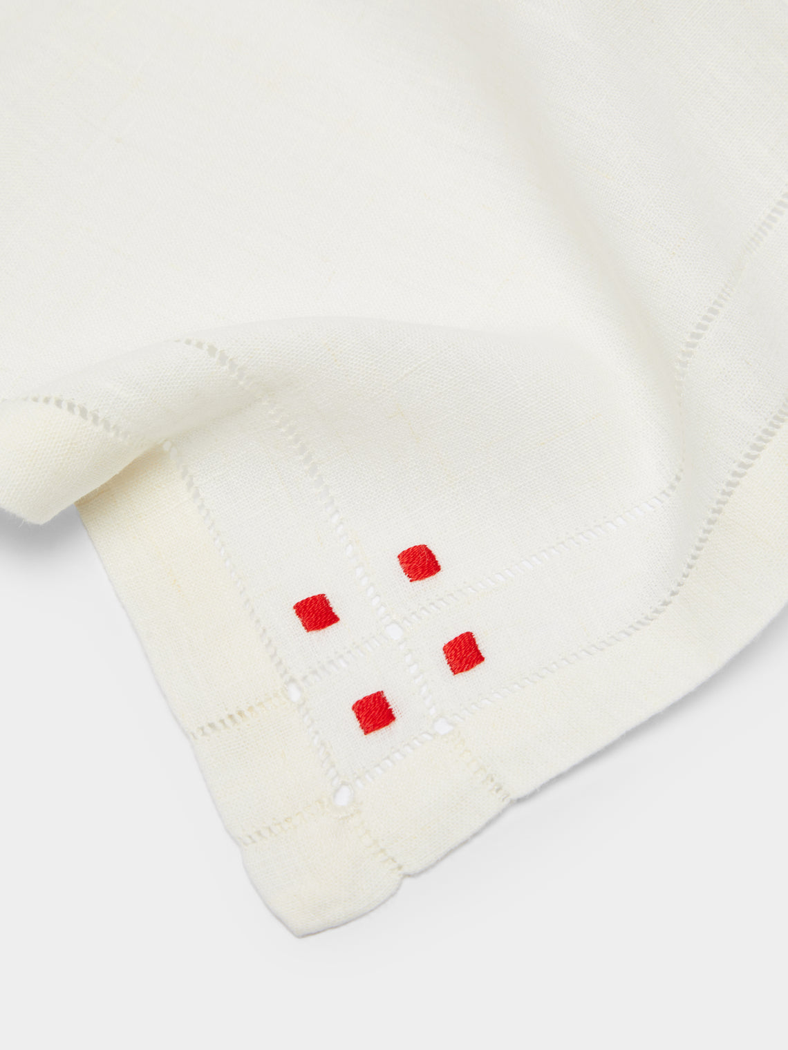 Anut Cairo - Art Deco Hand-Embroidered Linen Napkins (Set of 4) -  - ABASK