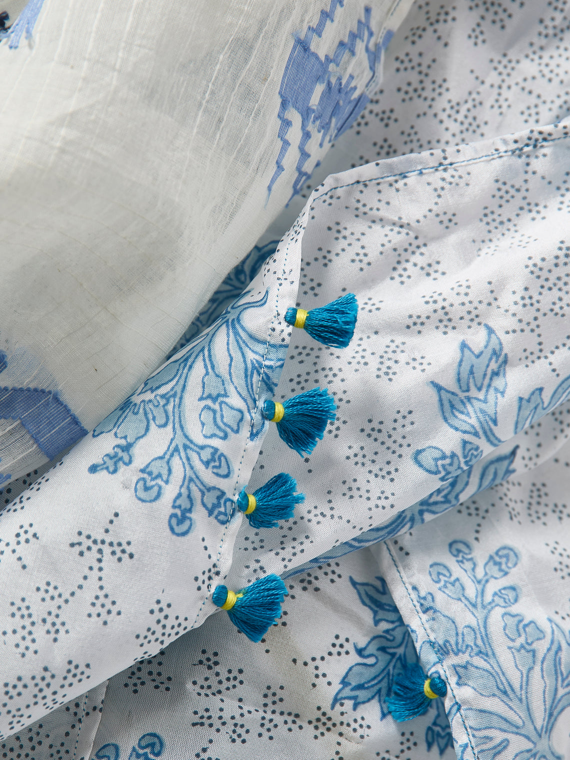 Injiri - Amber 125 Hand-Loomed Cotton Scarf - White - ABASK