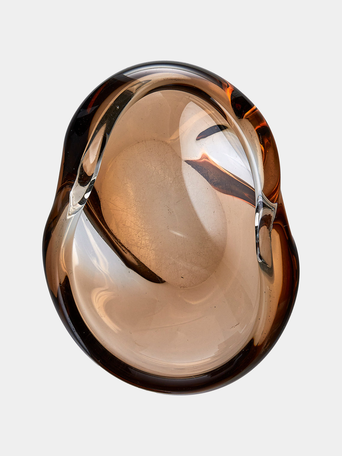 Antique and Vintage - Mid-Century Glass Ashtray - Brown - ABASK