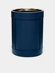 Giobagnara - Brus Leather Wastepaper Bin - Blue - ABASK - 