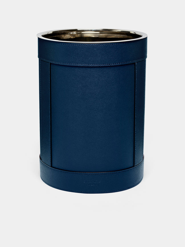 Giobagnara - Brus Leather Wastepaper Bin - Blue - ABASK - 