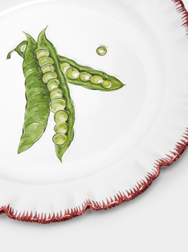 Atelier Soleil - Vegetable Garden Peas Hand-Painted Ceramic Side Plate -  - ABASK