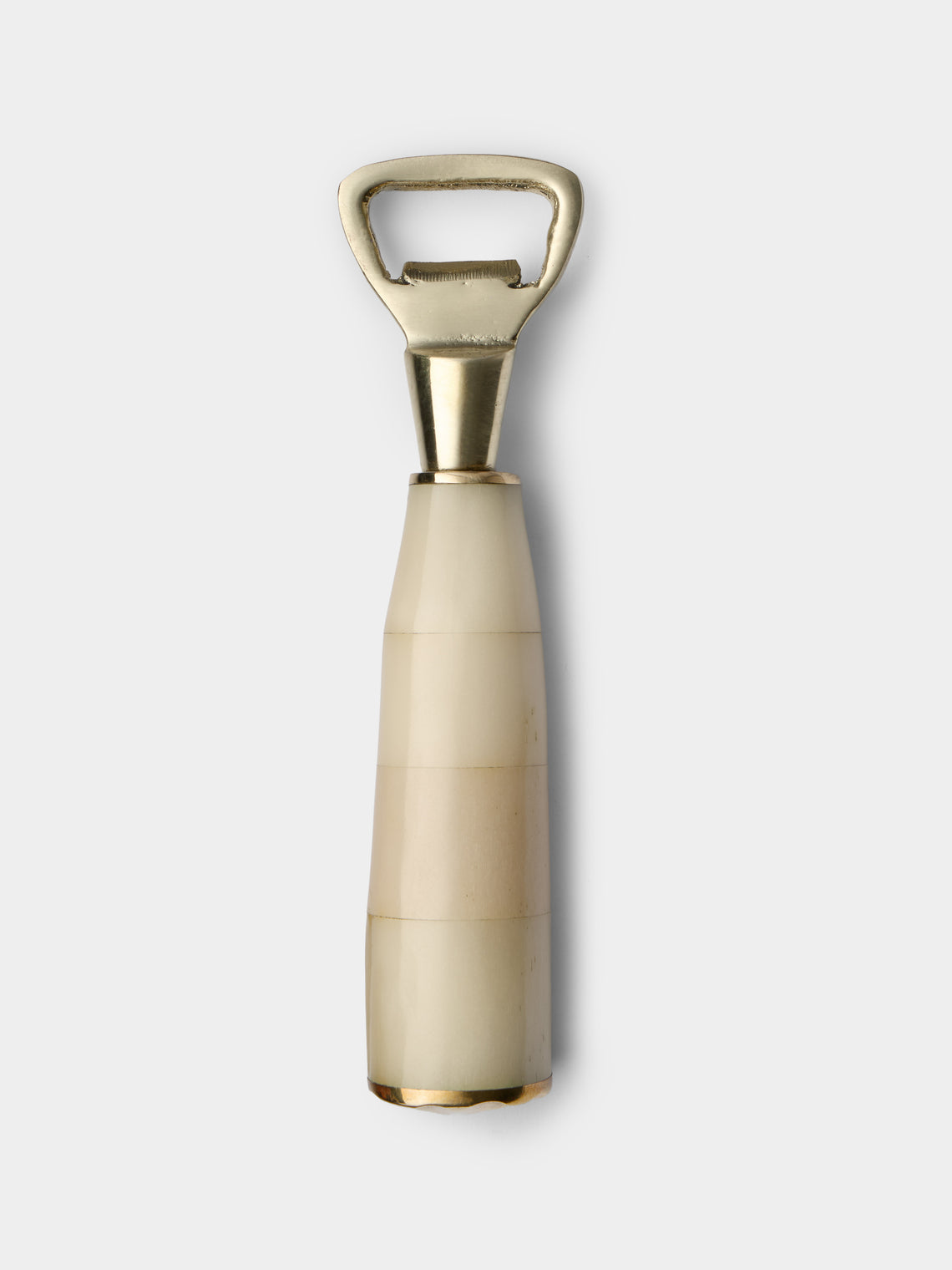 Poglia - Bone and Brass Bottle Opener - White - ABASK - 