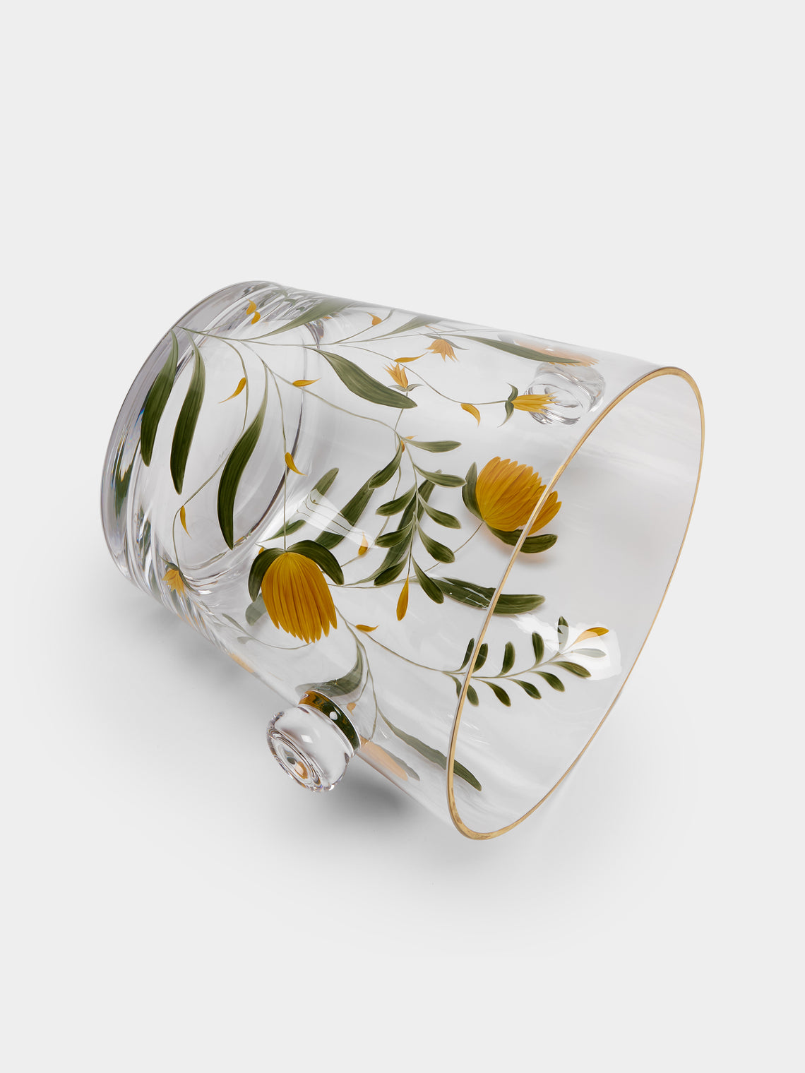 Los Vasos de Agua Clara - Jaipur Hand-Painted Crystal Champagne Cooler - Yellow - ABASK