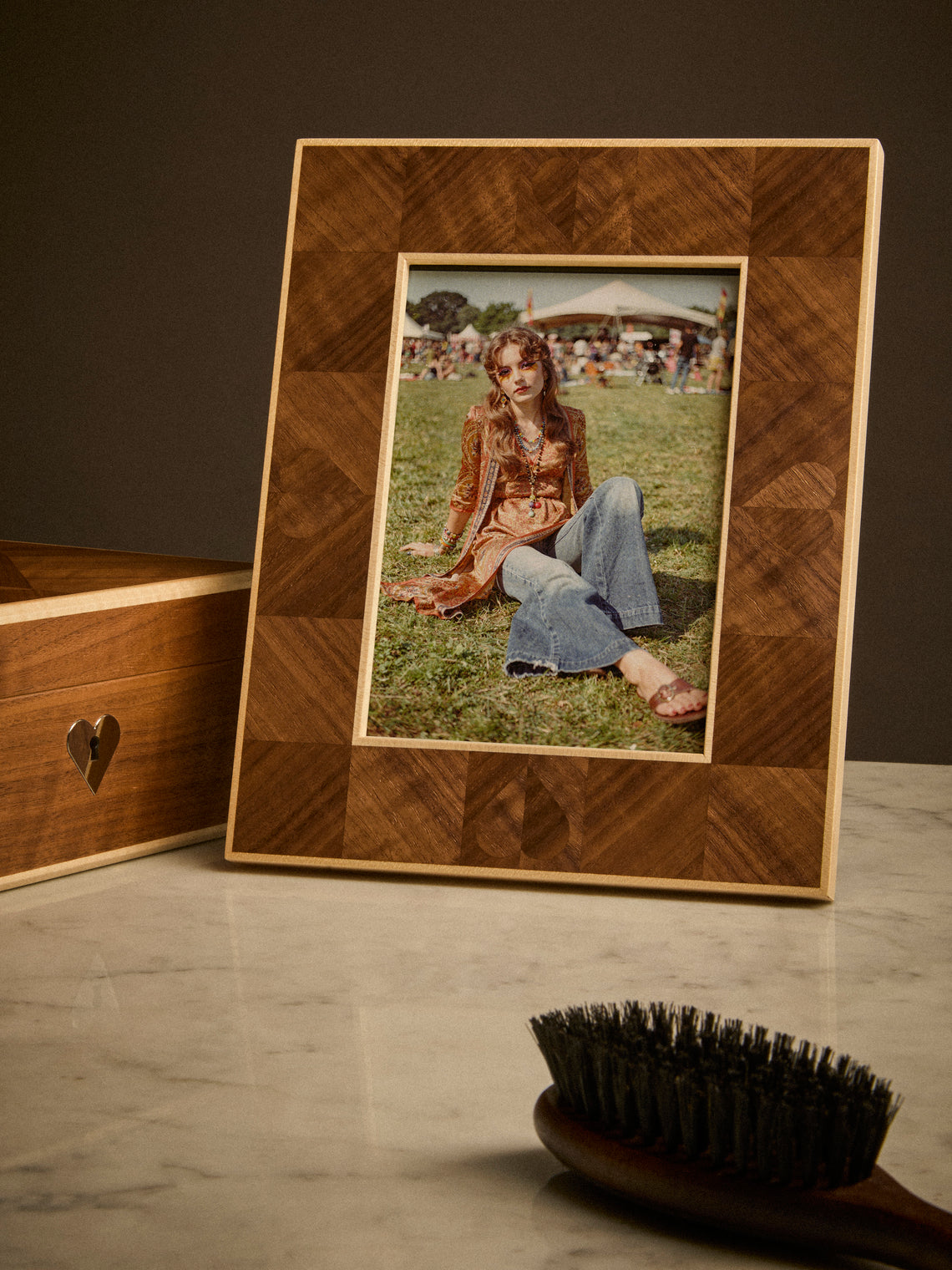Linley - Henley Heart Walnut Photo Frame (5x7") - Brown - ABASK