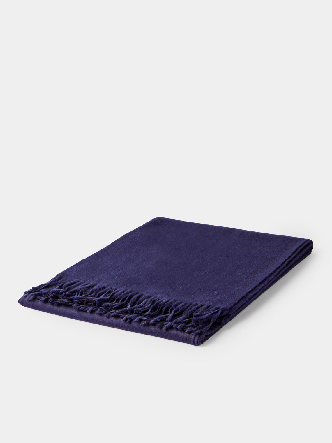 Begg x Co - Arran Cashmere Throw (72in/1.8m) - Navy - ABASK