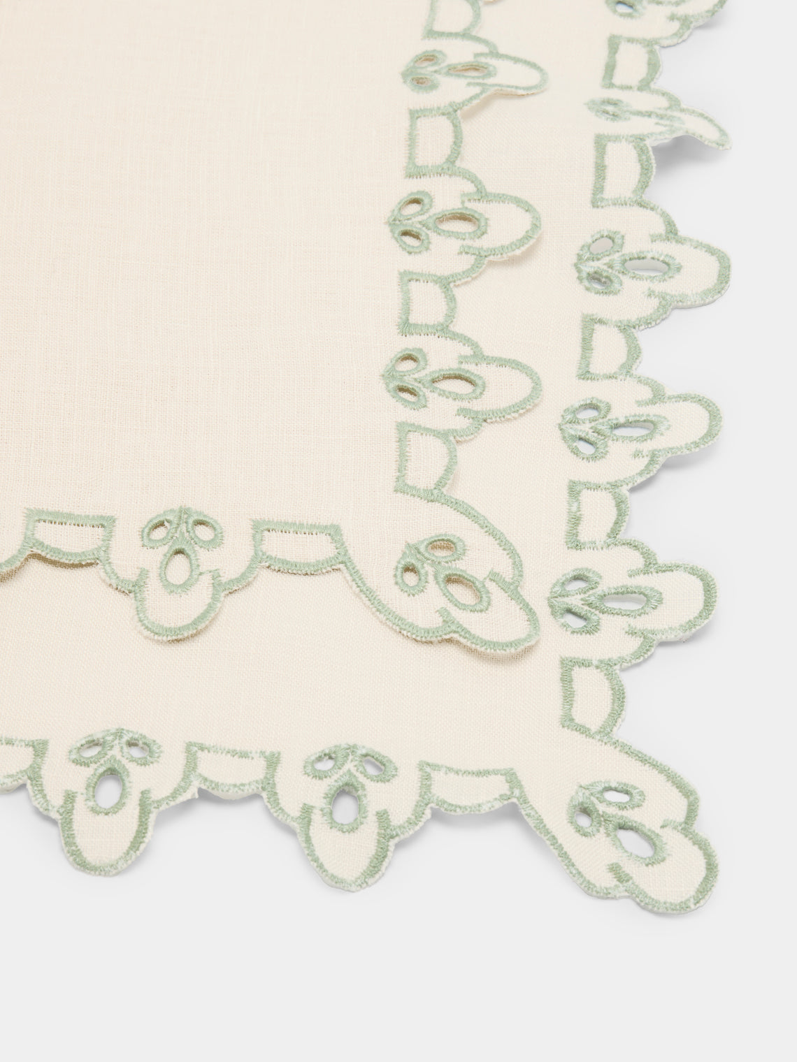 Borgo delle Tovaglie - Amalfi Embroidered Linen Napkins (Set of 4) - Natural - ABASK