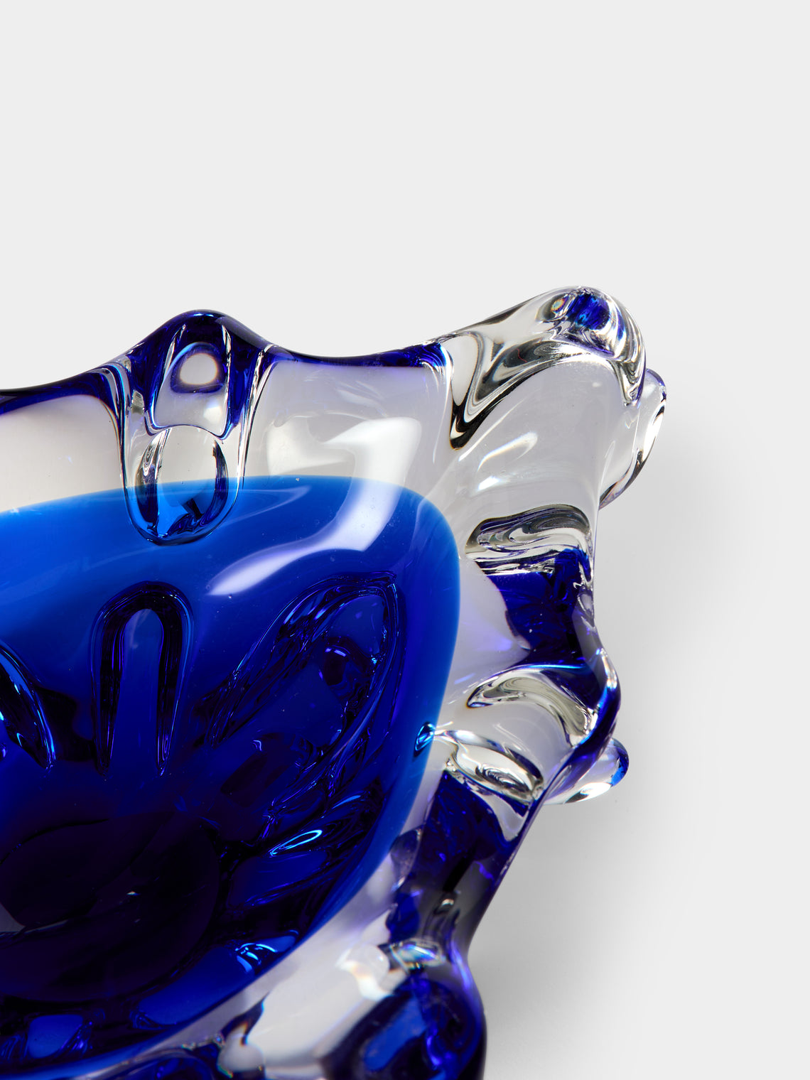 Antique and Vintage - Mid-Century Crystal Ashtray - Blue - ABASK
