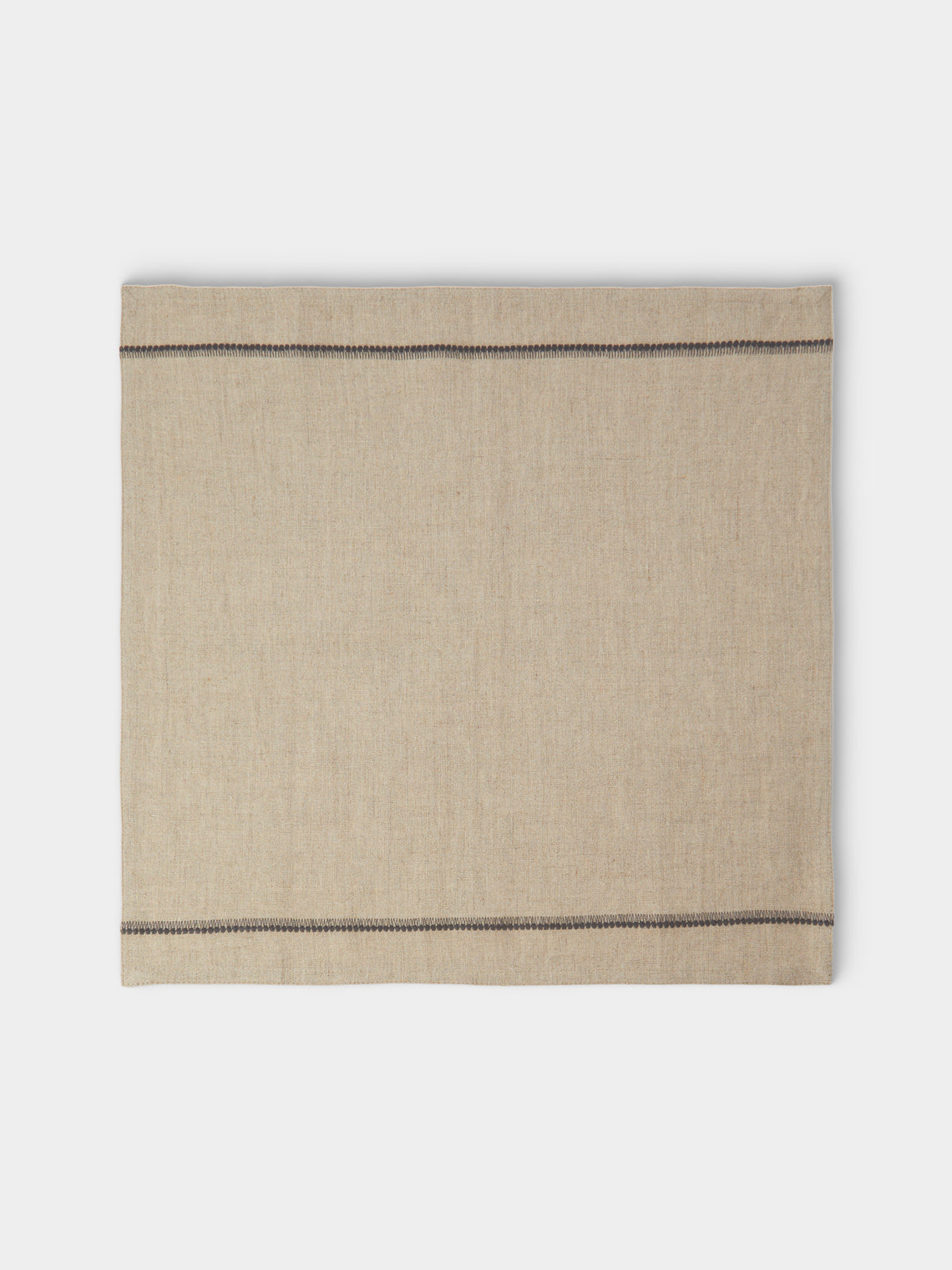 Chamois - | Set of 4 | Embroidered Linen Napkins - Beige - ABASK