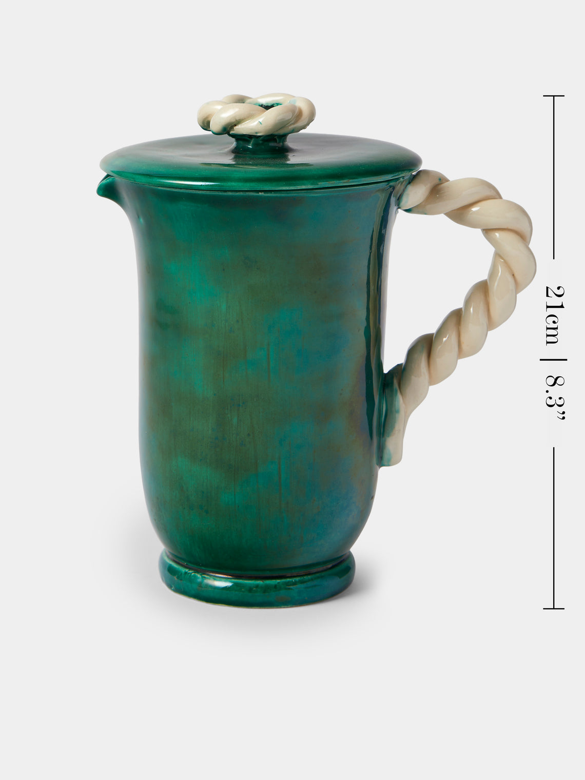Antique and Vintage - 1950s Vallauris Ceramic Pitcher - Green - ABASK