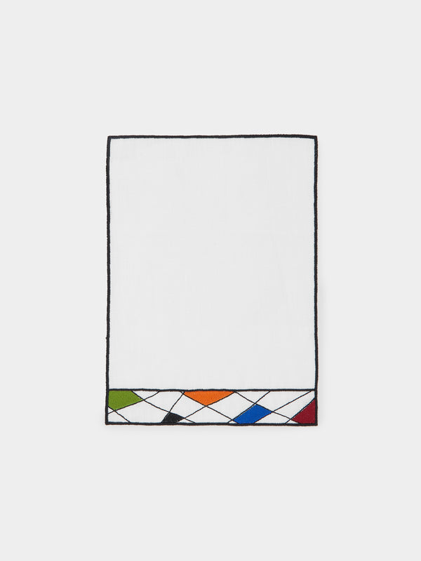 Los Encajeros - Miró Embroidered Linen Cocktail Napkins (Set of 4) -  - ABASK - 