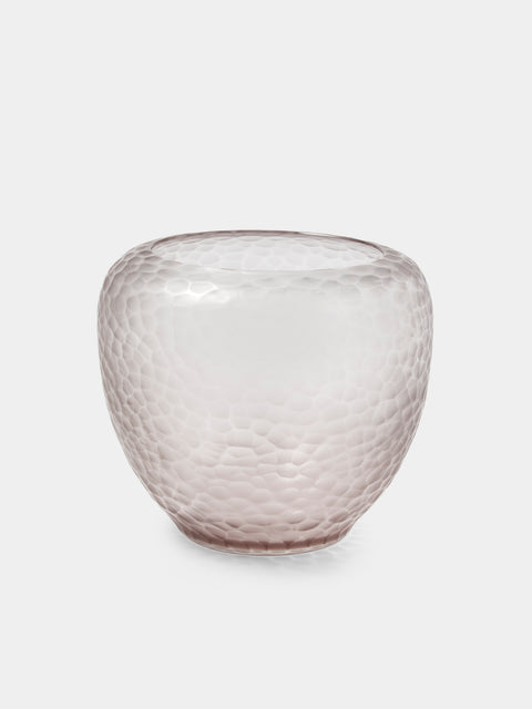 Micheluzzi Glass - Goccia Lilla Diamante Hand-Blown Murano Glass Vase (8in/20.5cm) - Gray - ABASK - 