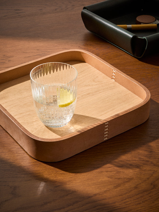 Otzi Studio - Dais Leather Valet Tray (10in/26cm) - Natural - ABASK