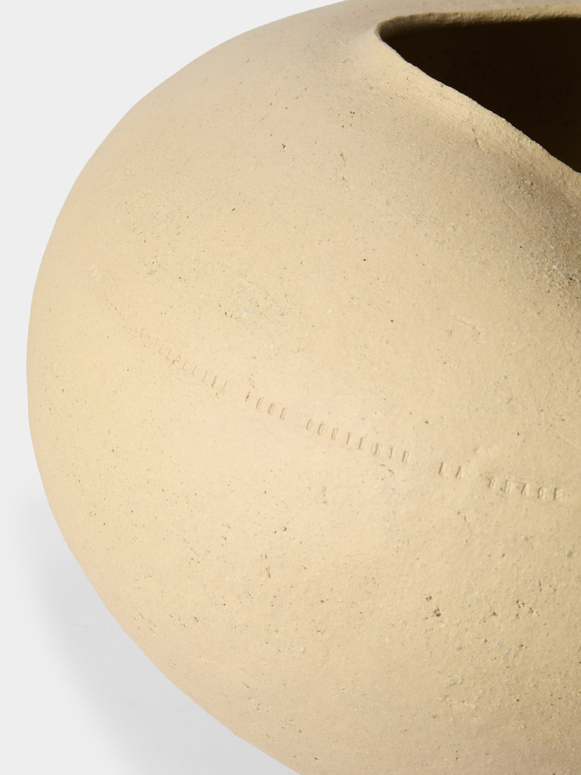 Sara Bergami - Hand-Formed Stoneware Vase (17.5in/45cm) - Beige - ABASK