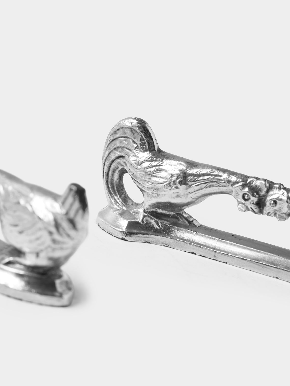 Antique and Vintage - Mid-Century Silver-Plated Animals Knife Rests (Set of 8) - Silver - ABASK
