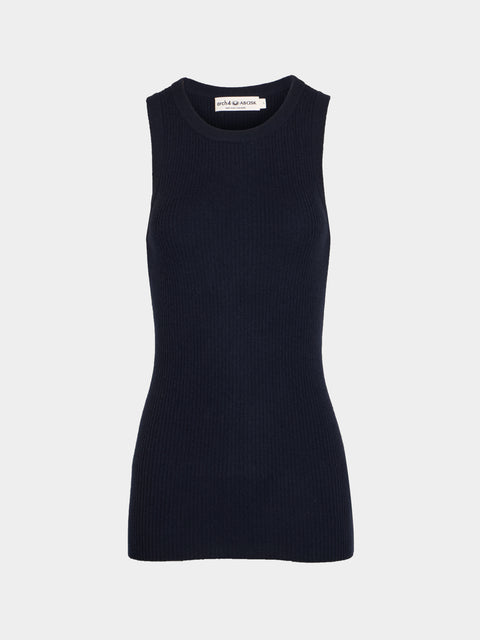 Arch4 - Manon Baby Goat Cashmere Tank Top | Size: S - Navy - ABASK - 