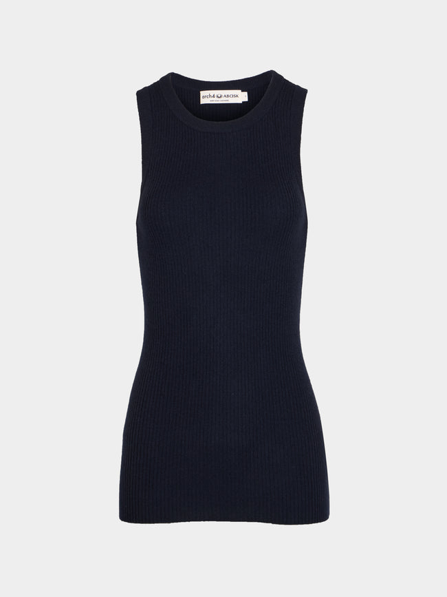 Arch4 - Manon Baby Goat Cashmere Tank Top | Size: S - Navy - ABASK - 