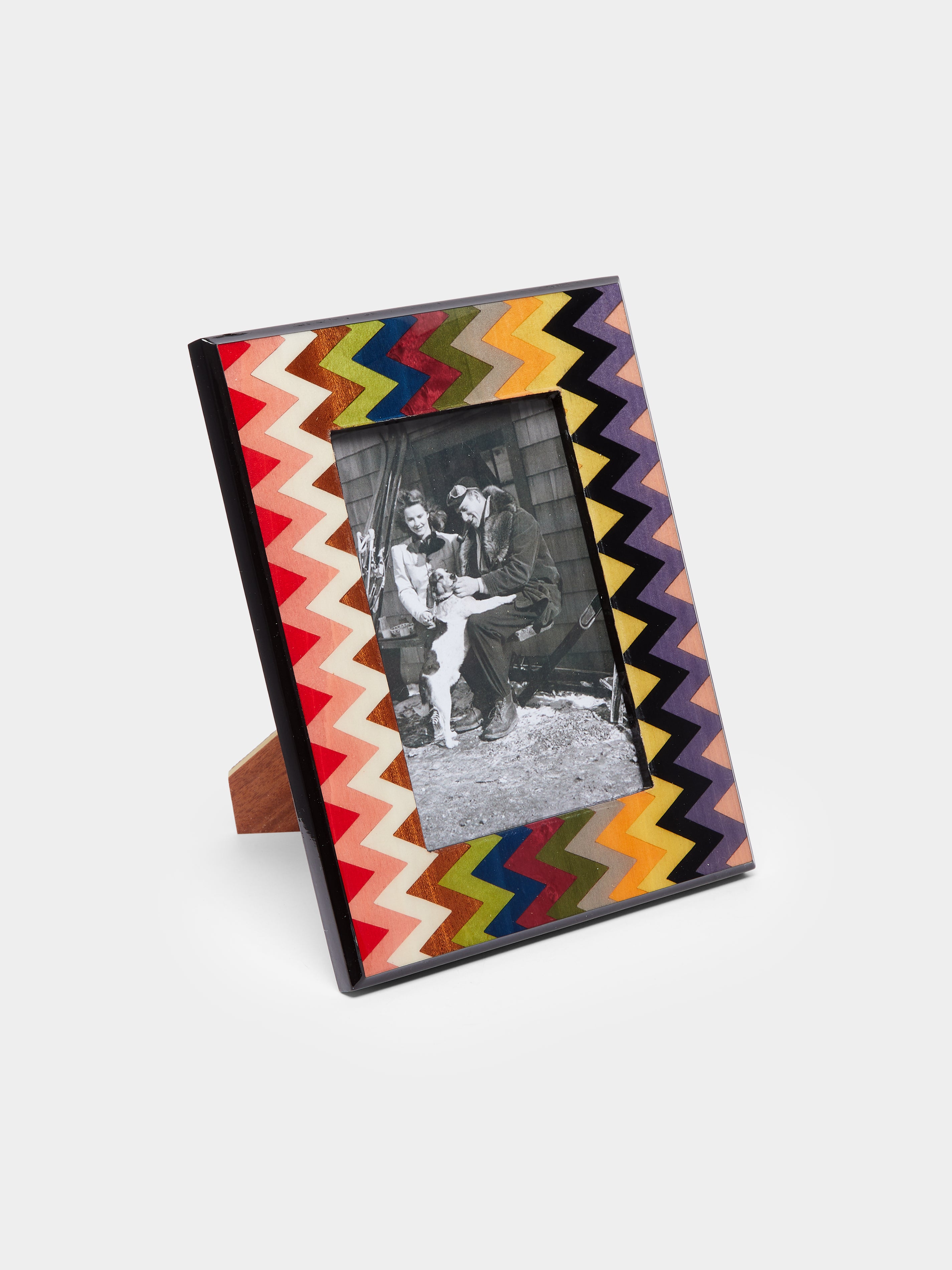 Chevron Wood Inlay Photo Frame