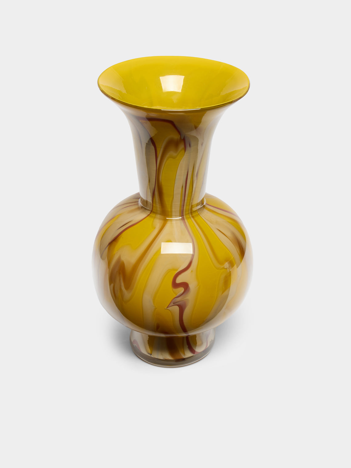 Martyn Thompson Studio - Penny Spotted Hand-Blown Glass Vase (12.5in/32cm) - Yellow - ABASK - 