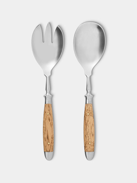 Eichenlaub - Light Oak Old German Salad Servers (Set of 2) - Natural - ABASK - 