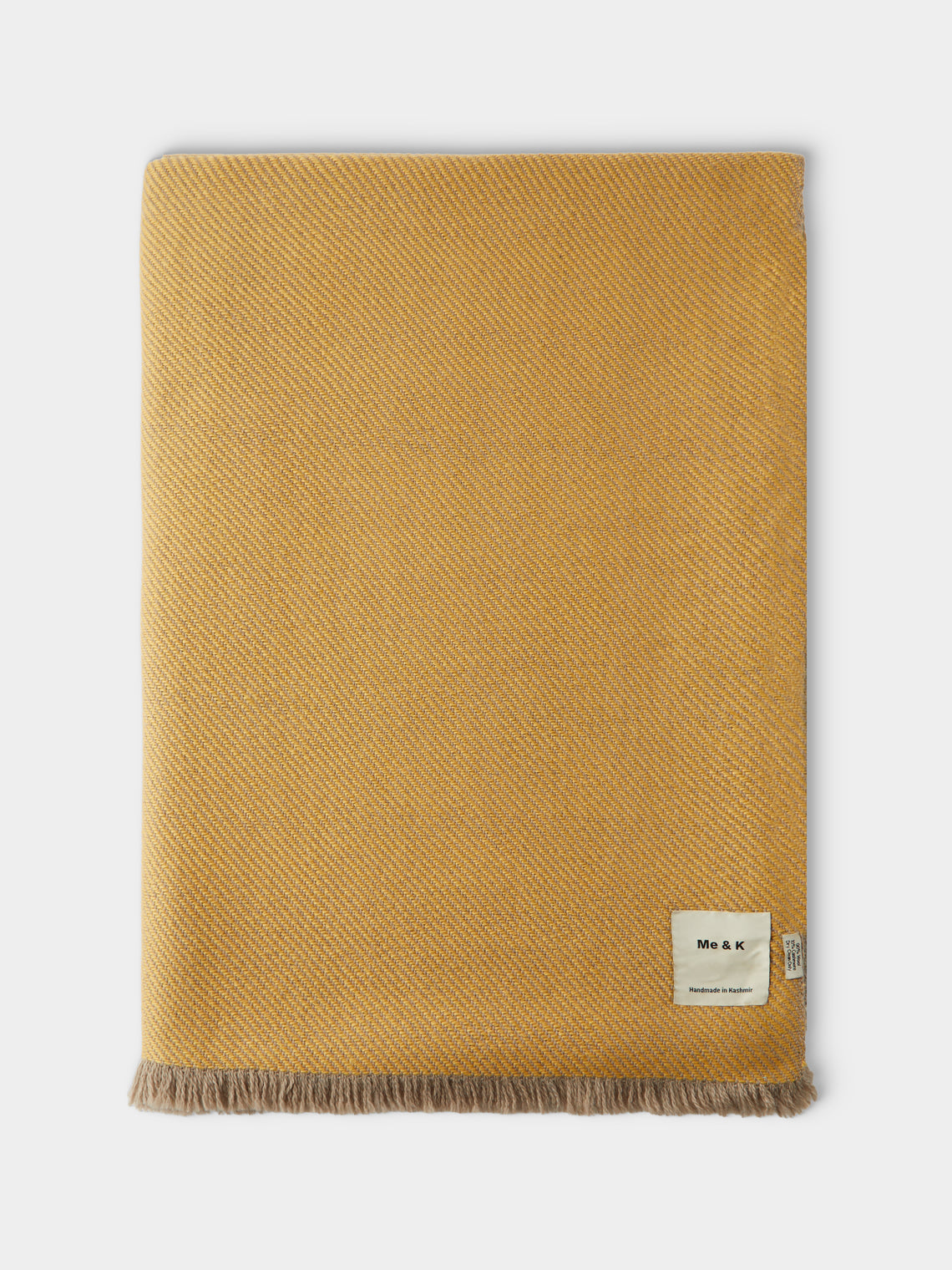 Me & K - Reversible Merino Wool and Cashmere King-Size Blanket (106in/2.7m) - Yellow - ABASK